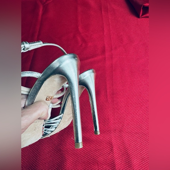 Giambattista Valli T-strap caged peep toe pale golden hint Sandal Eu 37.5 US 7.5 - Picture 12 of 17